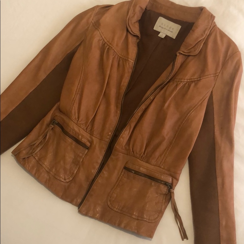 Brown leather jacket